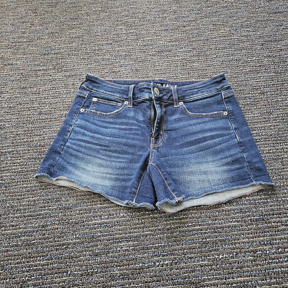 American Eagle Outfitters Washed Blue Denim Jean Shorts